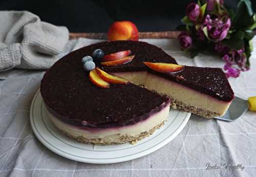 Entremets nectarine & myrtille {Vegan – Sans gluten}