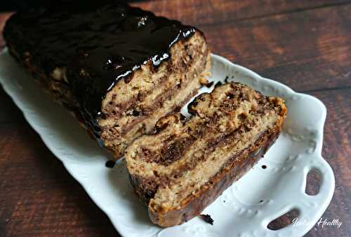 Gâteau au yaourt grec marbré amande-cacao {Sans lactose}