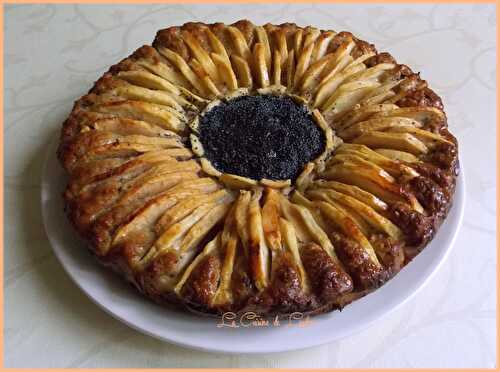 Gâteau aux pommes forme tournesol