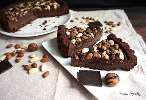 Gâteau fondant au chocolat, amande châtaigne & épices {Sans gluten – Vegan}