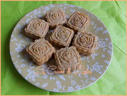 Mooncakes à la crème de graines de courge & fraises