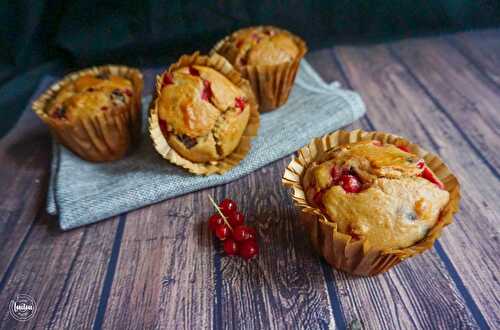 Muffins groseilles & chocolat {Sans lactose}