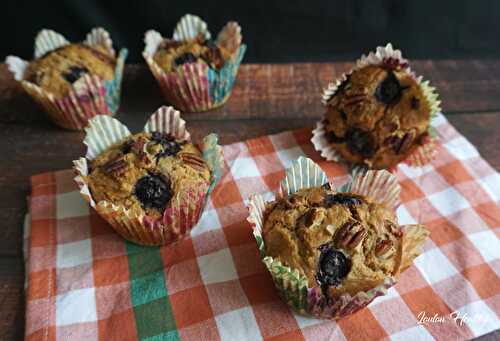 Muffins pécan-myrtilles {Sans lactose}