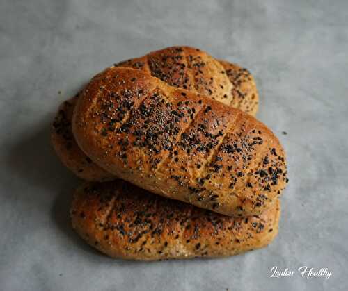 Pains à la patate douce, graines de nigelle & de pavot {Vegan}