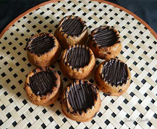 Petits cakes aux raisins secs, caramel fleur de sel à la vanille & chocolat {Sans lactose – IG bas}