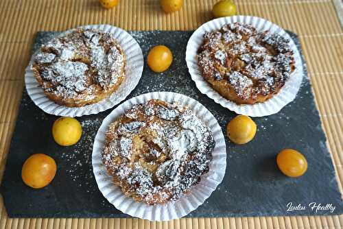 Petits gâteaux façon clafoutis à la noix de coco & mirabelles {Vegan – Sans gluten}