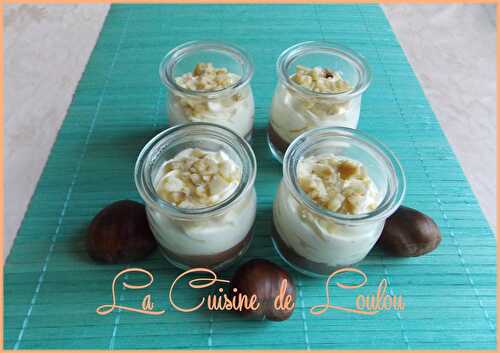 Petits pots de crème sur lit de muesli & confiture de châtaignes