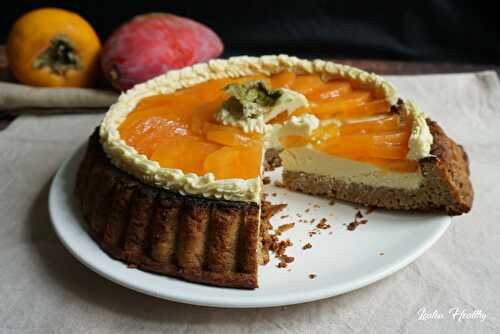 Tarte mangue & kaki {Vegan – Sans gluten}