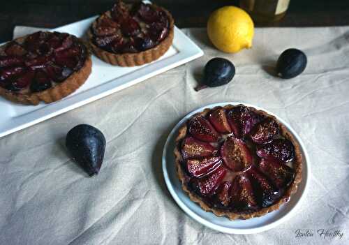 Tartelettes amande, citron, miel & figues {Vegan – Sans gluten