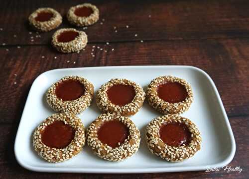 Tartelettes au sésame & purée de fruits rouges {Vegan}