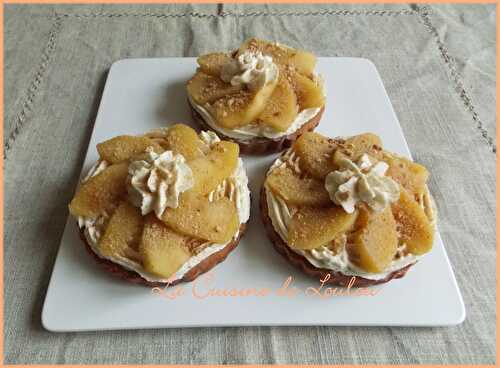 Tartelettes speculoos aux pommes sur crème à la vanille