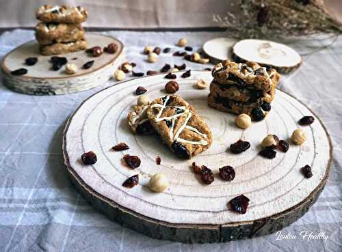 Barres avoine, noisettes & cranberries {Vegan – IG bas}