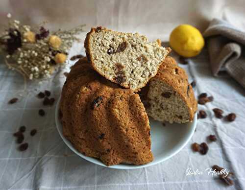 Cake aux 2 citrons, noix de coco et raisins secs { sans lactose}