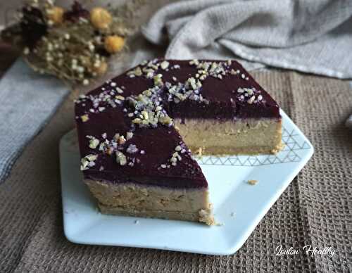 Entremets cajou – myrtille {Vegan – Sans gluten}