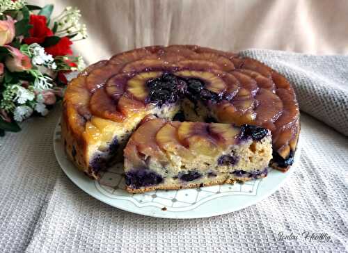 Gateau renversé ananas & myrtille {Sans lactose}