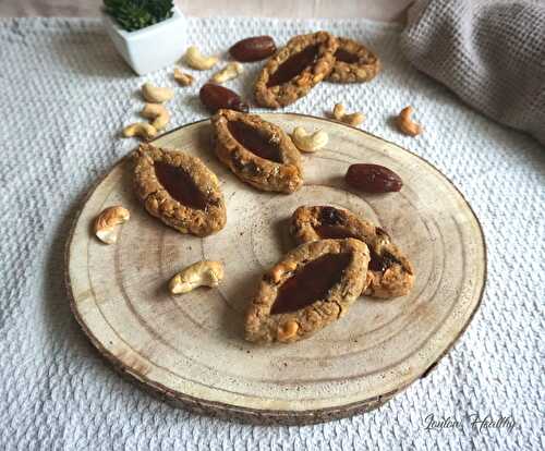 Barquettes aux céréales, dattes, noix de cajou & sirop de fruits {Vegan}