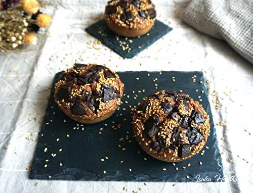 Petits cakes à la semoule d’orge, sésame & chocolat {Vegan}