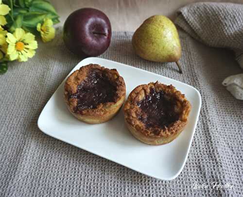 Petits moelleux pomme, poire, badiane & fruits rouges {Vegan, sans gluten}