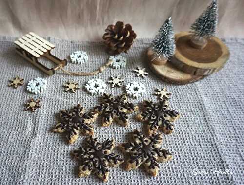 Biscuits « flocons » à la noix de coco, vanille et chocolat