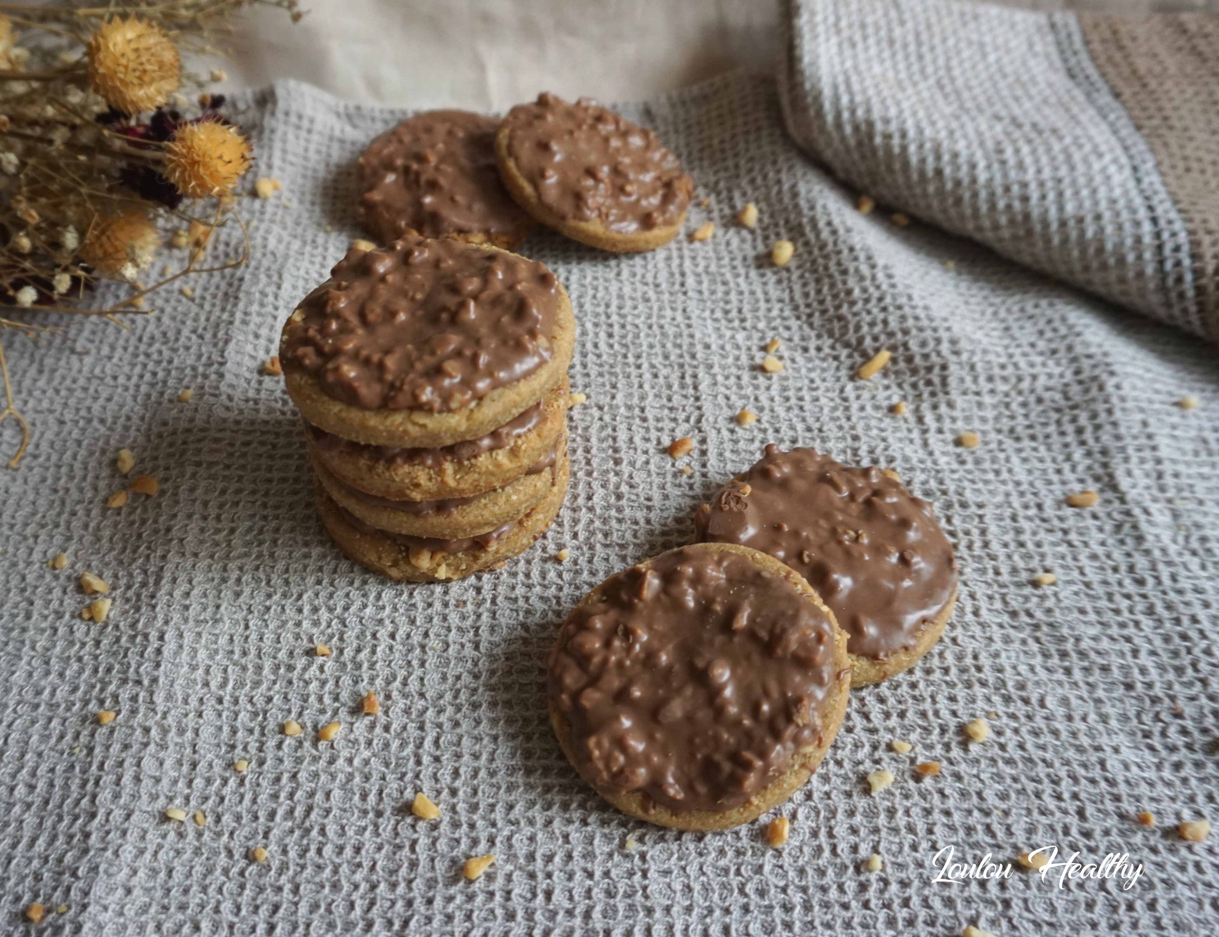 Biscuits aux noix de cajou et chocolat au lait