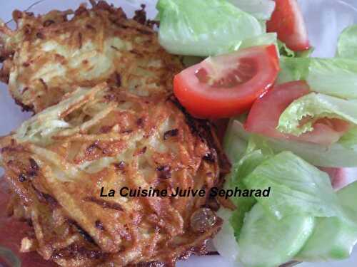 PAILLASSONS DE POMMES DE TERRE INDIVIDUELS OU FAMILIALES (LATKES)