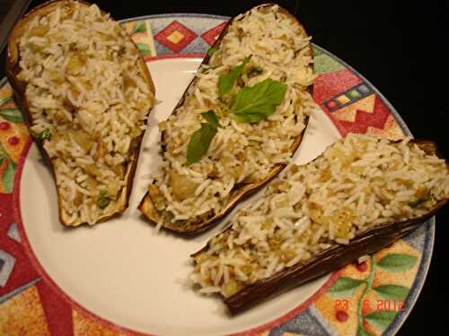 Aubergines farcies à la menthe