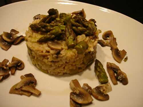 Riz aux asperges vertes et champignons