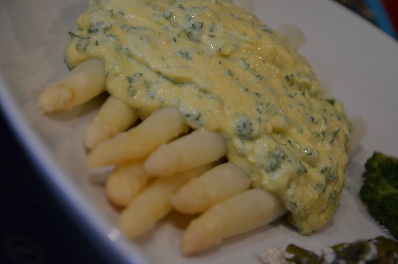 Asperges à la flamande sans beurre.