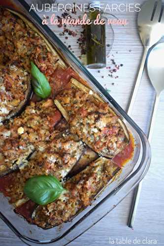 Aubergines farcies à la viande de veau