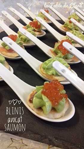 Bouchées blinis avocat saumon 