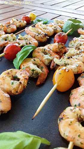 Brochettes de crevettes 