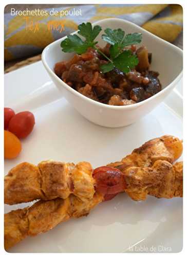 Brochettes de poulet tex mex