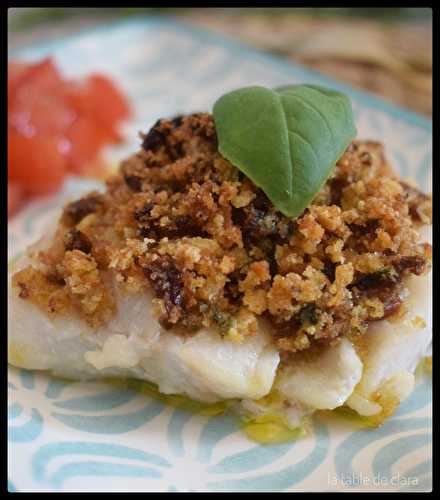 Cabillaud en croûte de basilic et tomates séchées