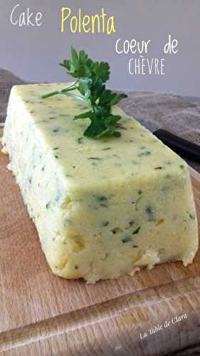 Cake de polenta aux herbes et son coeur de chèvre 