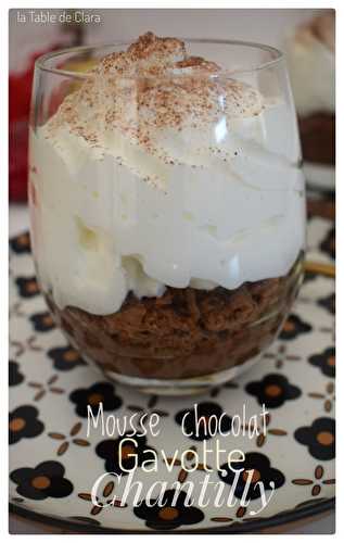 Coupe mousse chocolat gavotte chantilly