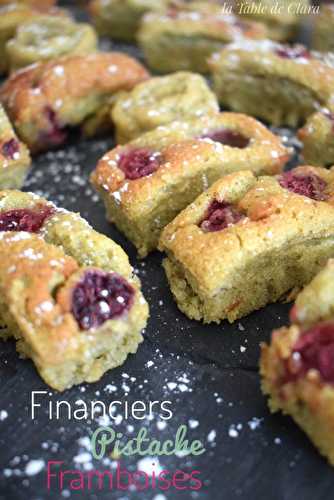 Financiers pistache framboises 