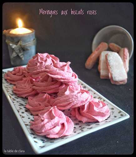 Meringues aux biscuits roses