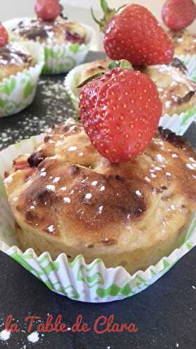 Muffins rhubarbe et fraises