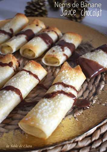 Nems de Banane et sa sauce chocolat 