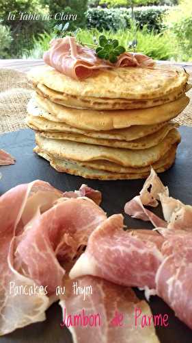 Pancakes au thym et jambon de Parme 