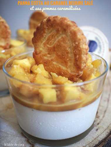 Panna cotta au caramel beurre salé et ses pommes caramélisées