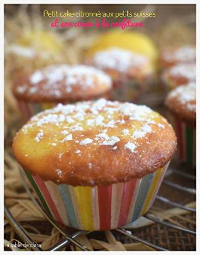 Petit cake citronné aux petits suisses et son coeur à la confiture