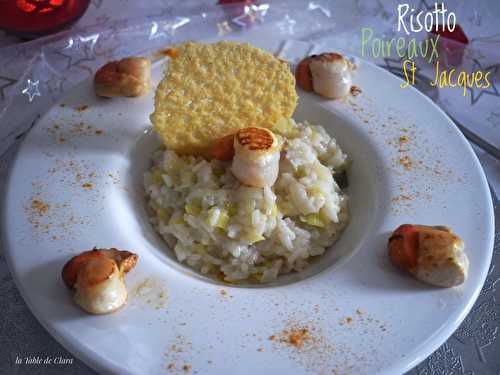 Risotto poireaux Saint jacques 