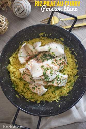 Riz pilaf au curry poisson blanc