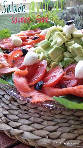 Salade avocat saumon fumé 