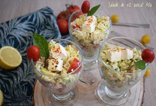 Salade de riz avocat feta