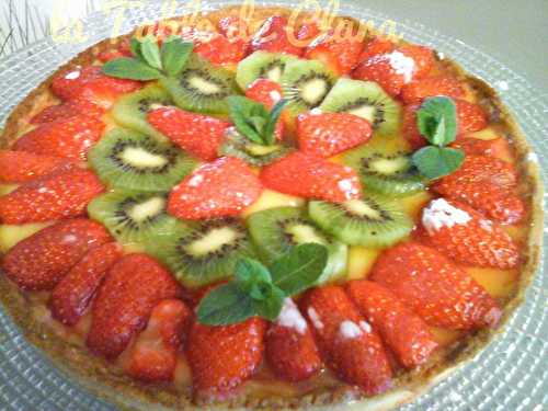 Tarte fraises kiwis au curd de pamplemousse