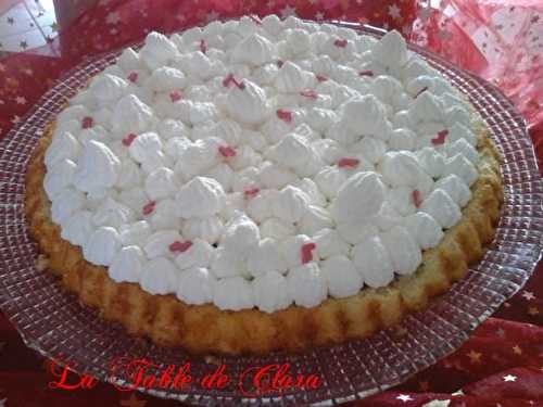 Tarte génoise compotée de cerises et  chantilly