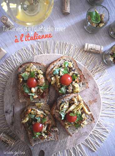 Tartines de fruits de mer à l'italienne