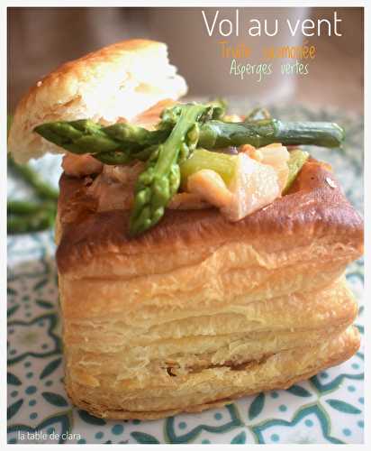 Vol au vent truite saumonée et asperges vertes